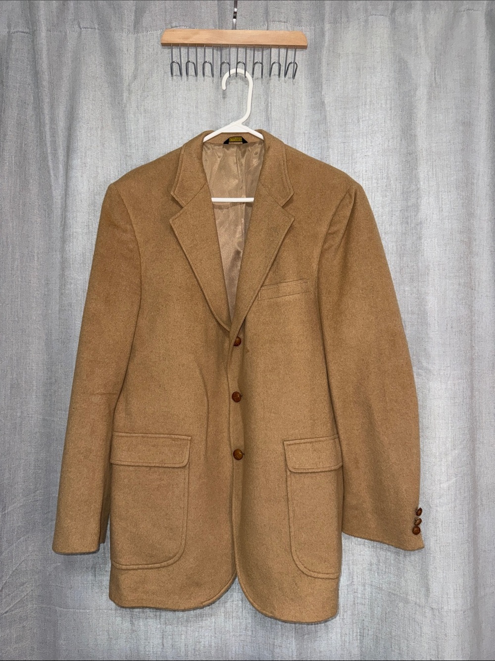 Vintage Huntington 100% Camel Hair Sport Coat Blazer Tan Ivy League